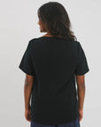Back view of Black boat neck shirt_clean finish modern silhouette_The Shapes United
