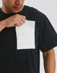 White iron-on pocket front view_seamless add-on for accessible dressing