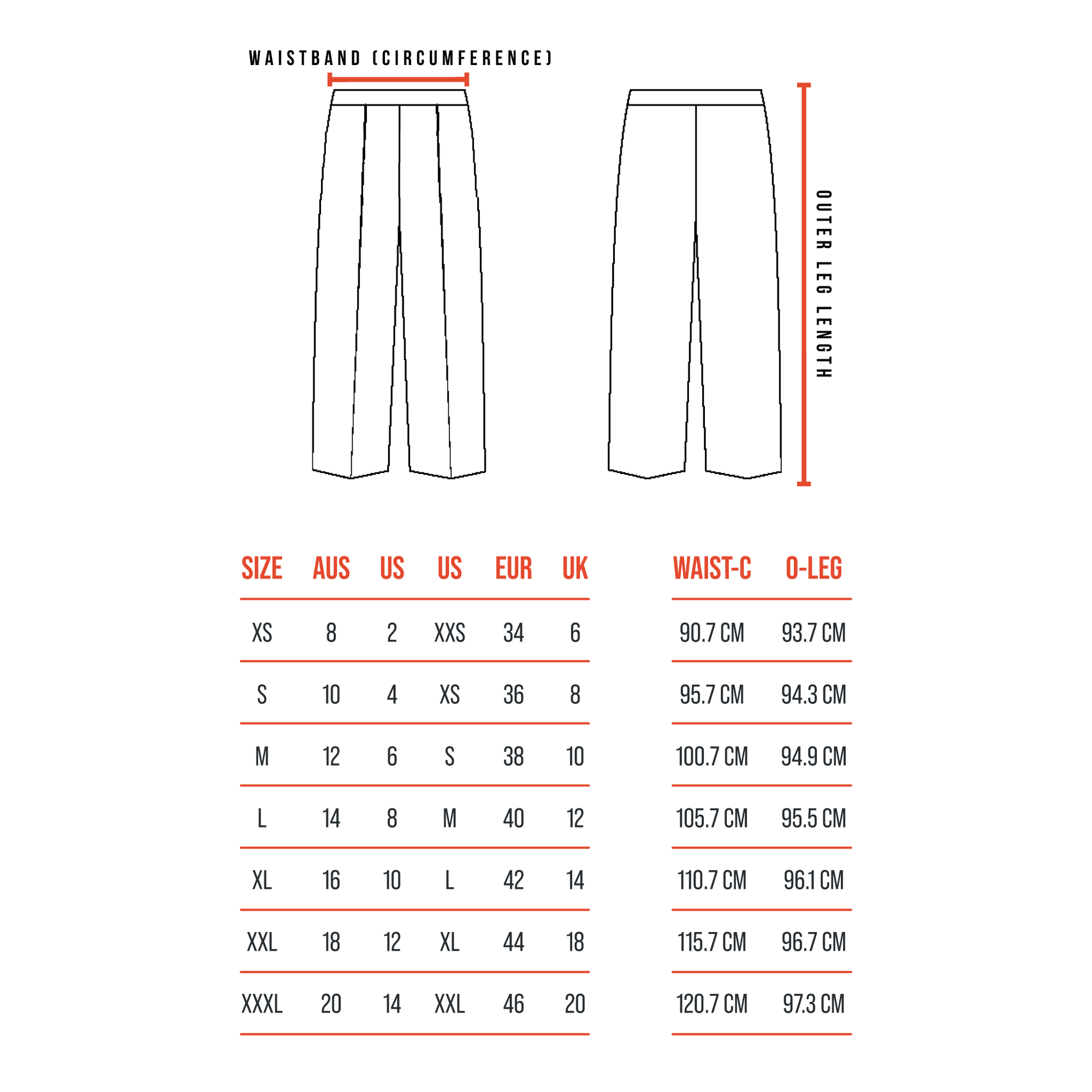 Size Guide - The Dress Pant-soft, easy to dress. The Shapes United.