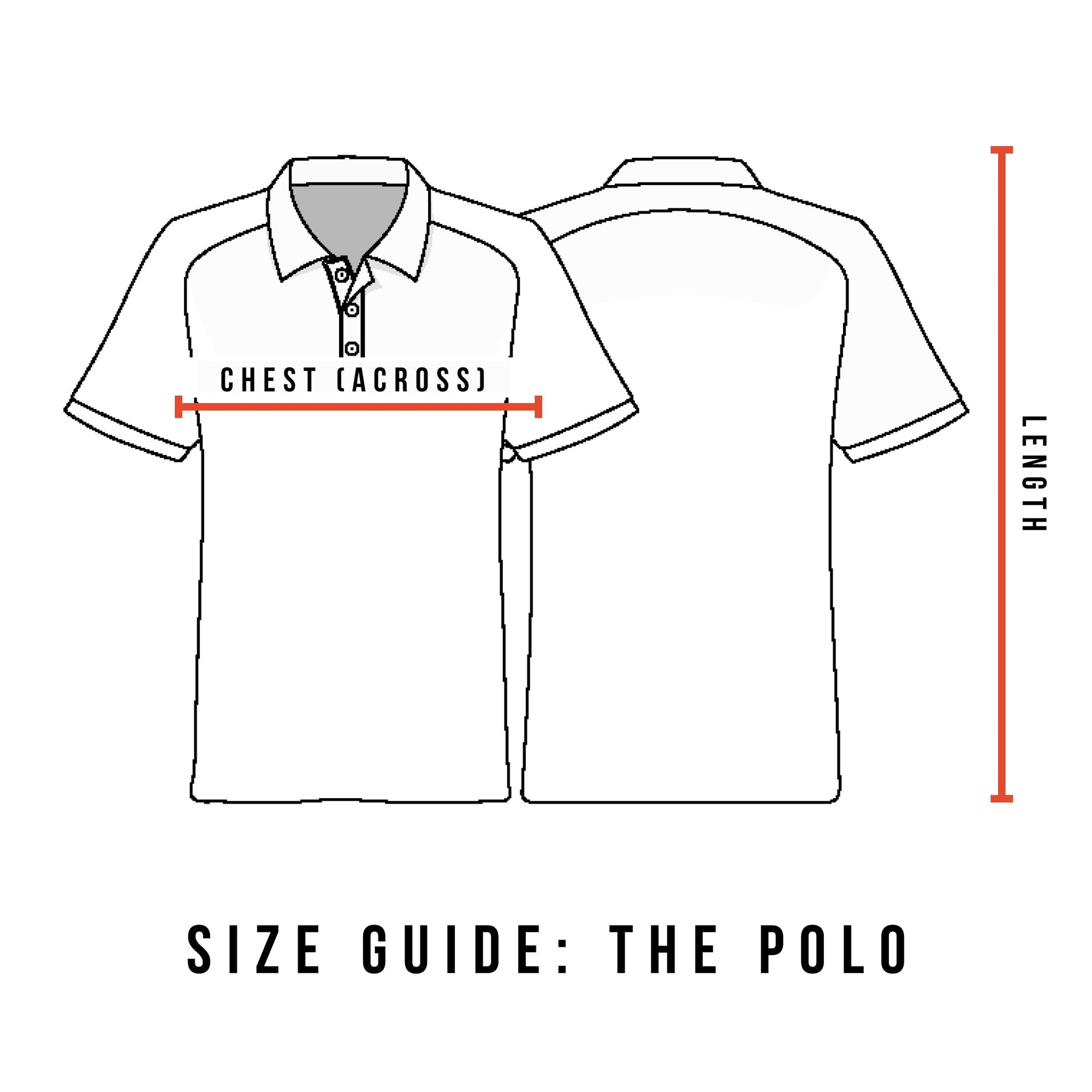 Size Guide - The Comfy Polo Shirt- The Shapes United.