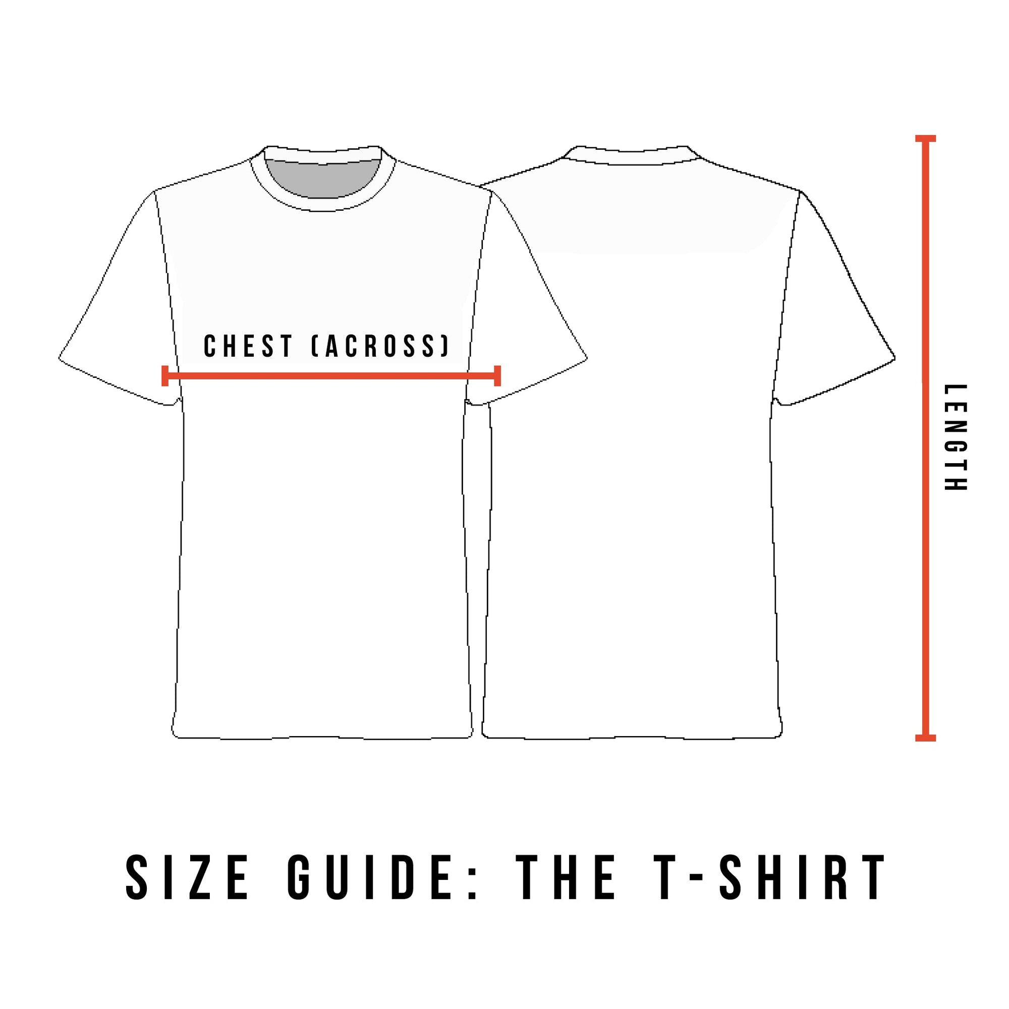 Size Guide - The Comfy T-Shirt - The Shapes United